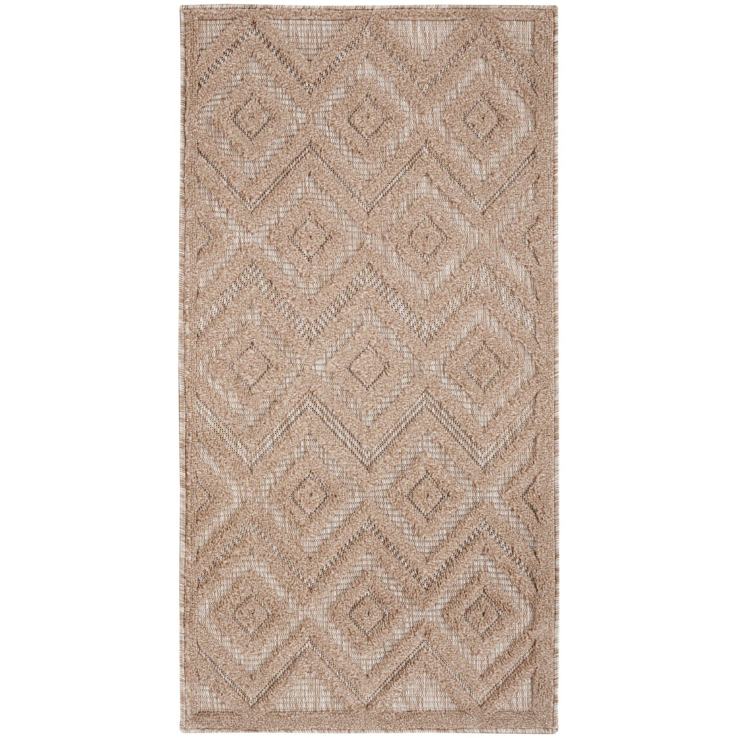 Tapis Nourison polyvalent pour intérieur/extérieur à tissage plat géométrique