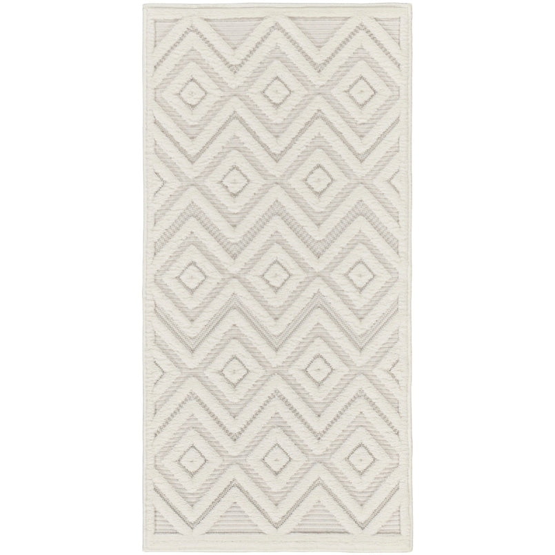 Tapis Nourison polyvalent pour intérieur/extérieur à tissage plat géométrique
