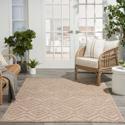 Tapis Nourison polyvalent pour intérieur/extérieur à tissage plat géométrique