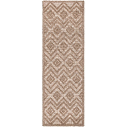 Tapis Nourison polyvalent pour intérieur/extérieur à tissage plat géométrique