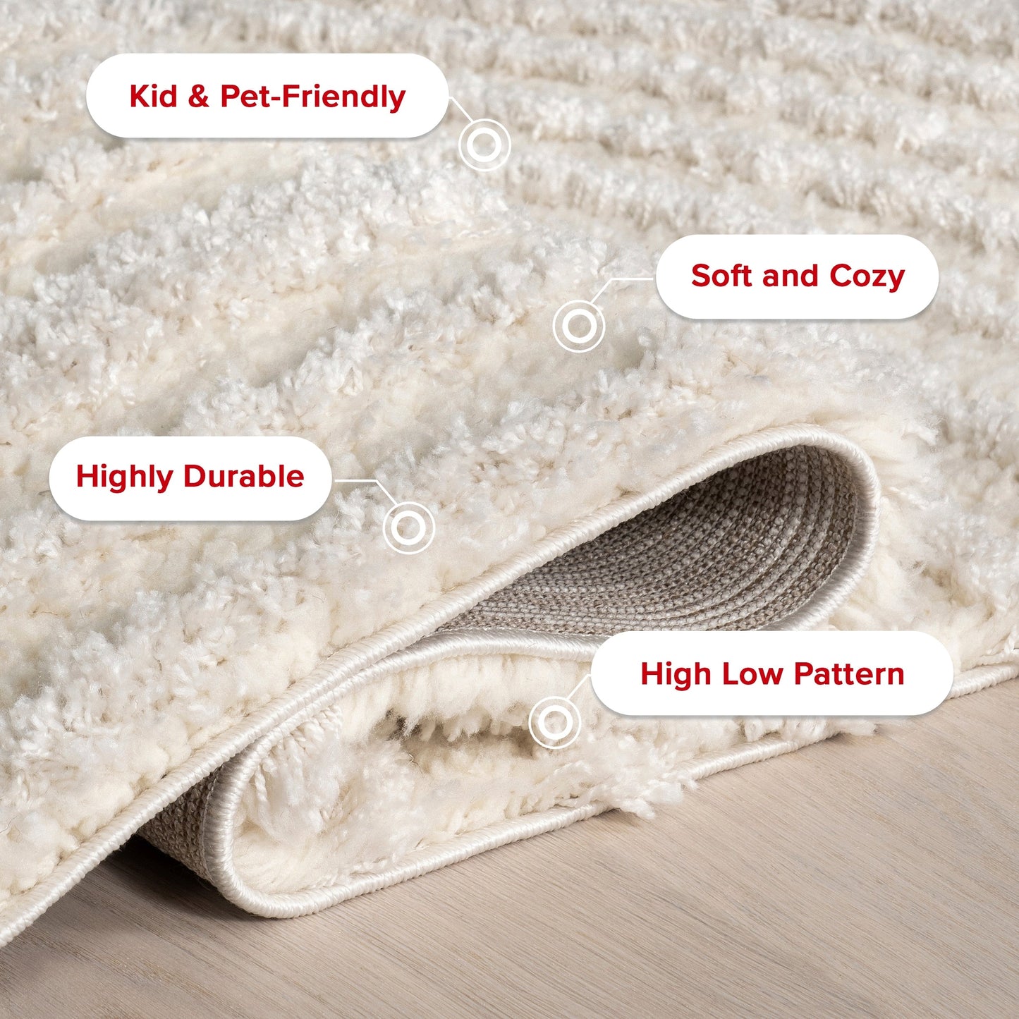 Tapis à poils longs abstraits Nuloom Gloria