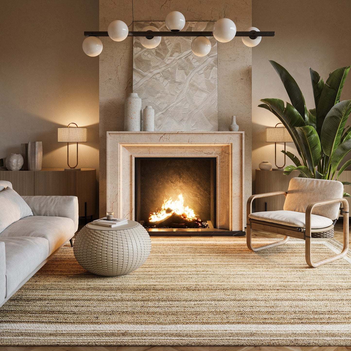 Tapis de sol Nuloom Rikki Coastal en jute tressé