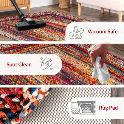 Tapis de sol bohème tressé à la main Nuloom Tammara