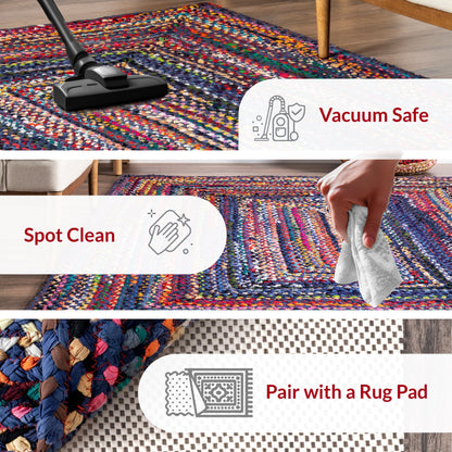 Tapis de sol bohème tressé à la main Nuloom Tammara