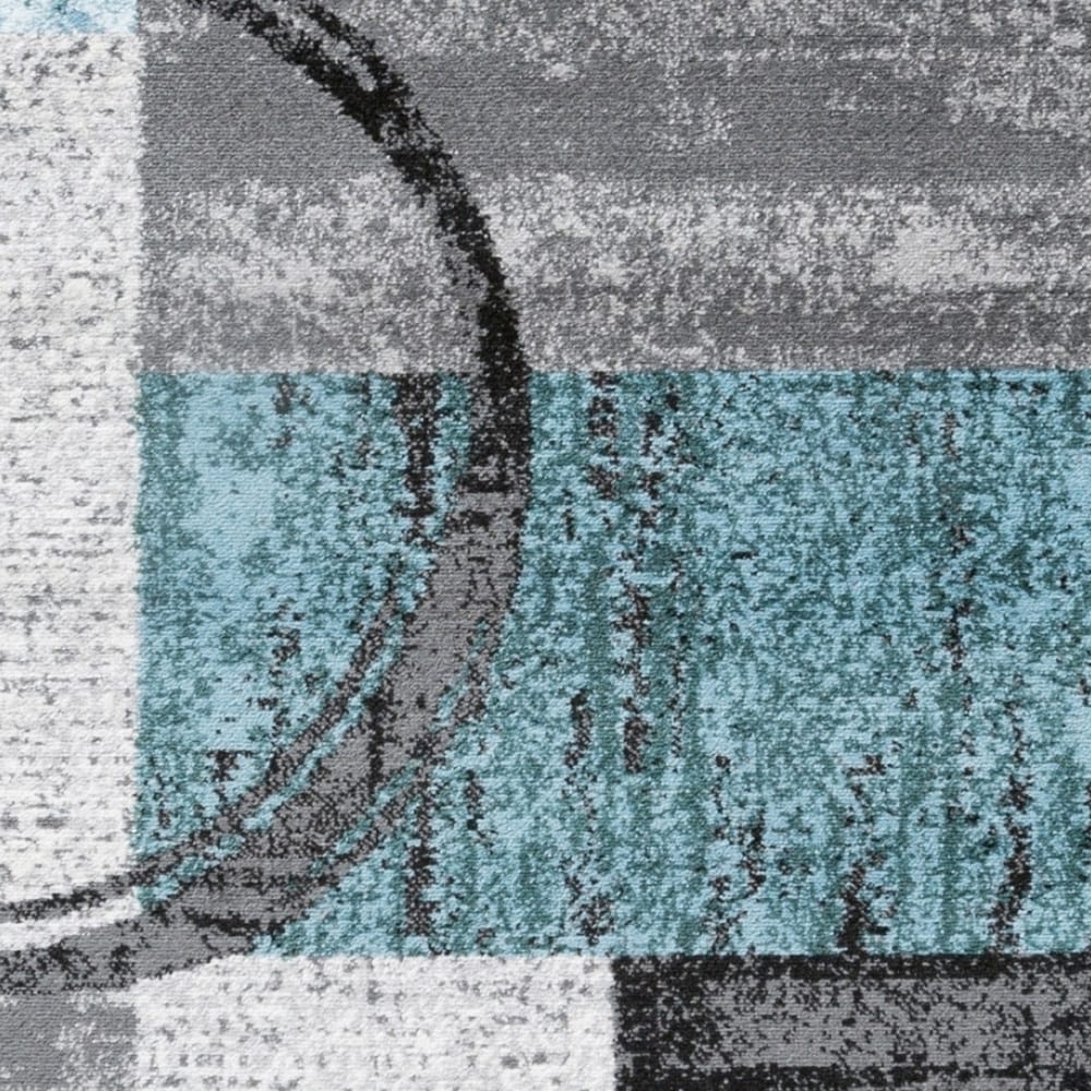 Tapis rond abstrait en polypropylène fabriqué à la machine par World Rug Gallery