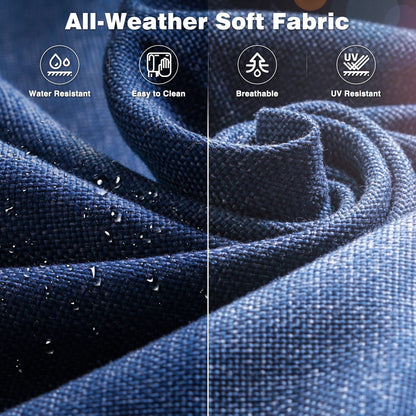 Ensemble de conversation OVIOS 5 pièces en résine tressée avec dossier haut