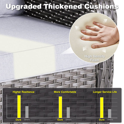 Ensemble de conversation OVIOS 5 pièces en résine tressée avec dossier haut