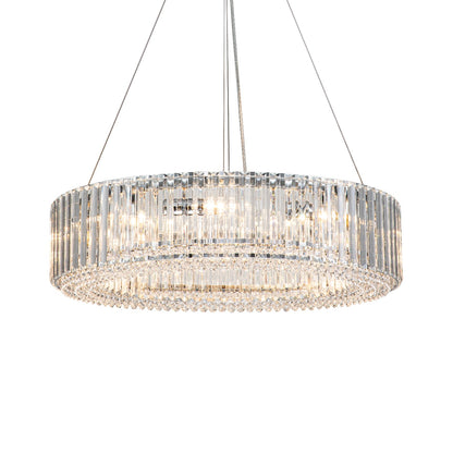 Lustre moderne rond en cristal OYIPRO à 6/8/12 lumières, suspension en forme de tambour pour îlot de cuisine