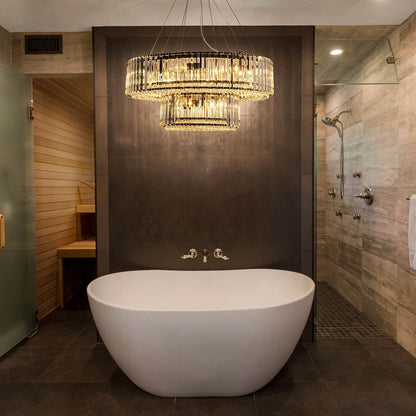 Lustre moderne rond en cristal OYIPRO à 6/8/12 lumières, suspension en forme de tambour pour îlot de cuisine