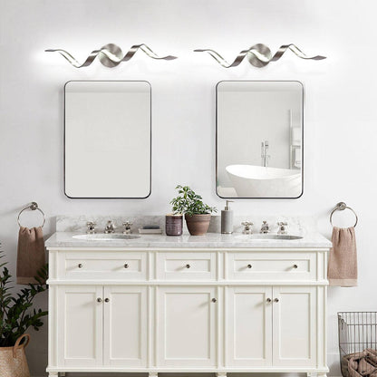 Applique murale LED moderne à spirale pour salle de bain, intensité variable.