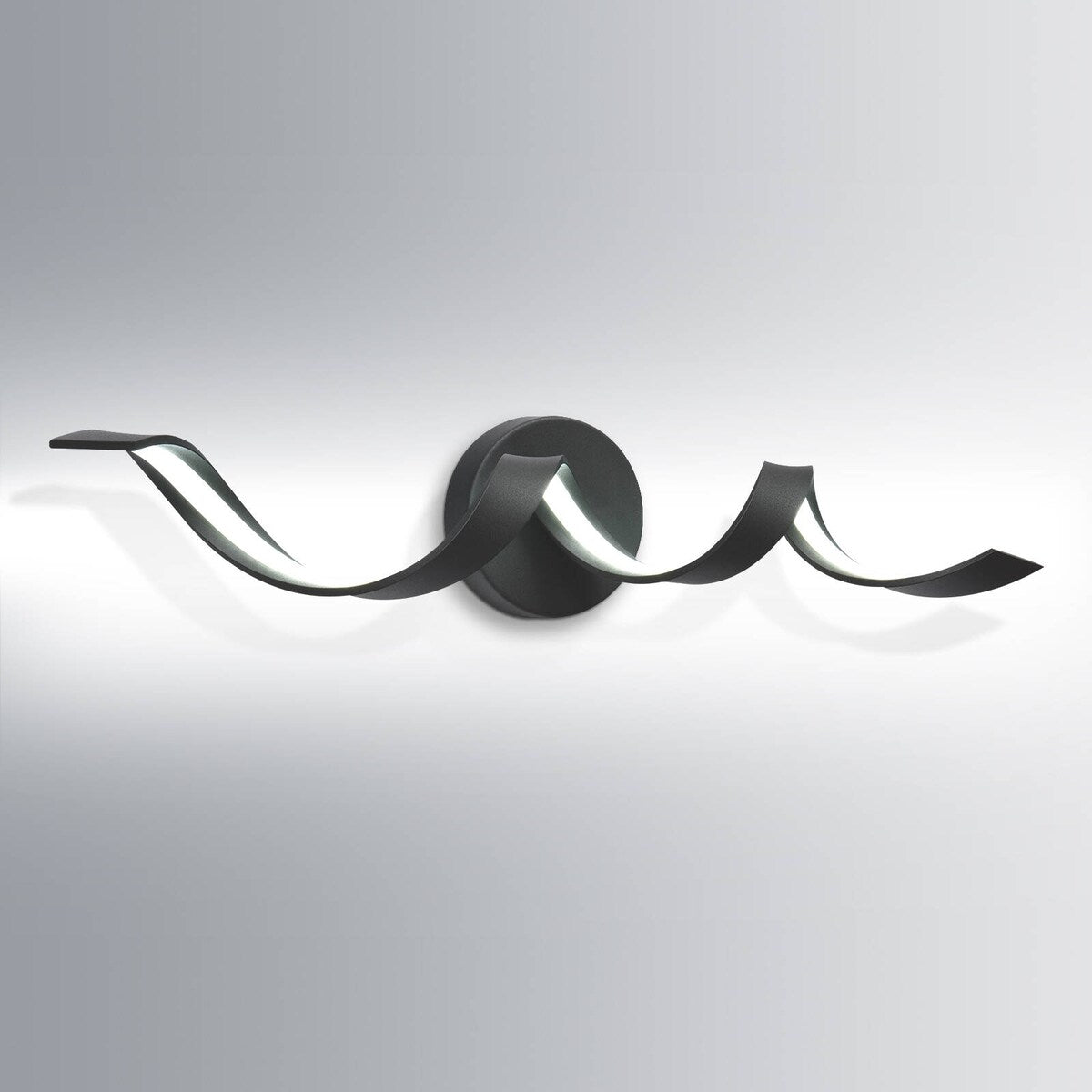 Applique murale LED moderne à spirale pour salle de bain, intensité variable.