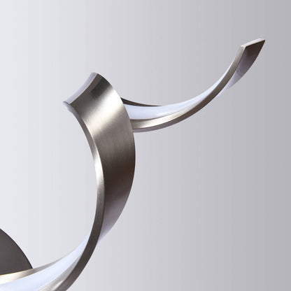 Applique murale LED moderne à spirale pour salle de bain, intensité variable.