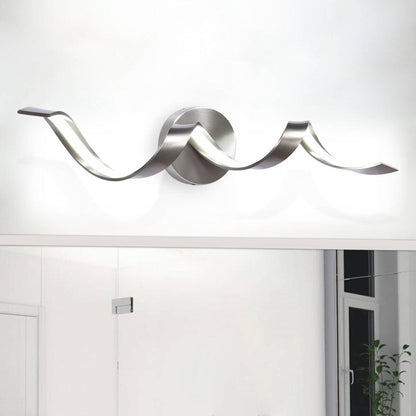 Applique murale LED moderne à spirale pour salle de bain, intensité variable.