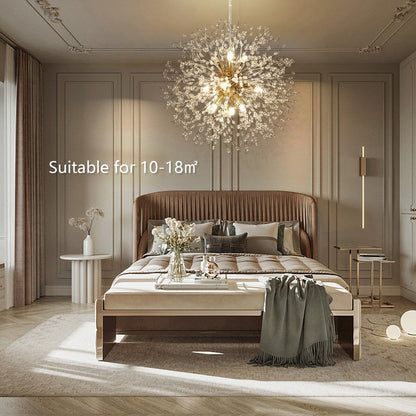 Lustre Sputnik moderne OYIPRO avec effet feu d'artifice et suspension en cristal