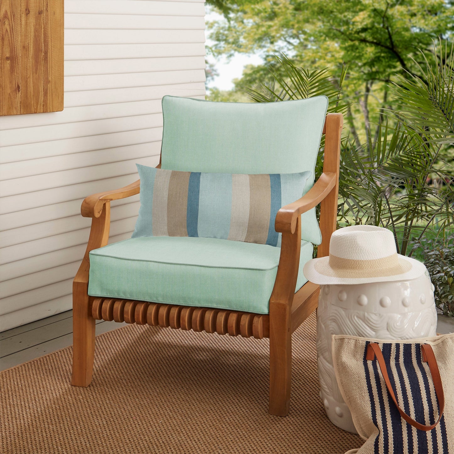 Ensemble de coussins de chaise et oreillers Oakley Sunbrella Solid pour intérieur/extérieur