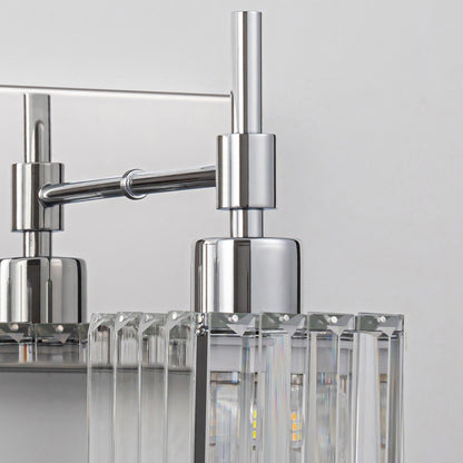 Luminaires de salle de bain modernes à intensité variable en cristal Ora, à installer au-dessus du miroir, style glamour.