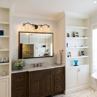 Luminaires de salle de bain modernes Ora à intensité variable, noirs et dorés