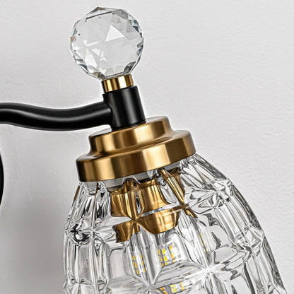 Luminaires de salle de bain modernes Ora à intensité variable, noirs et dorés