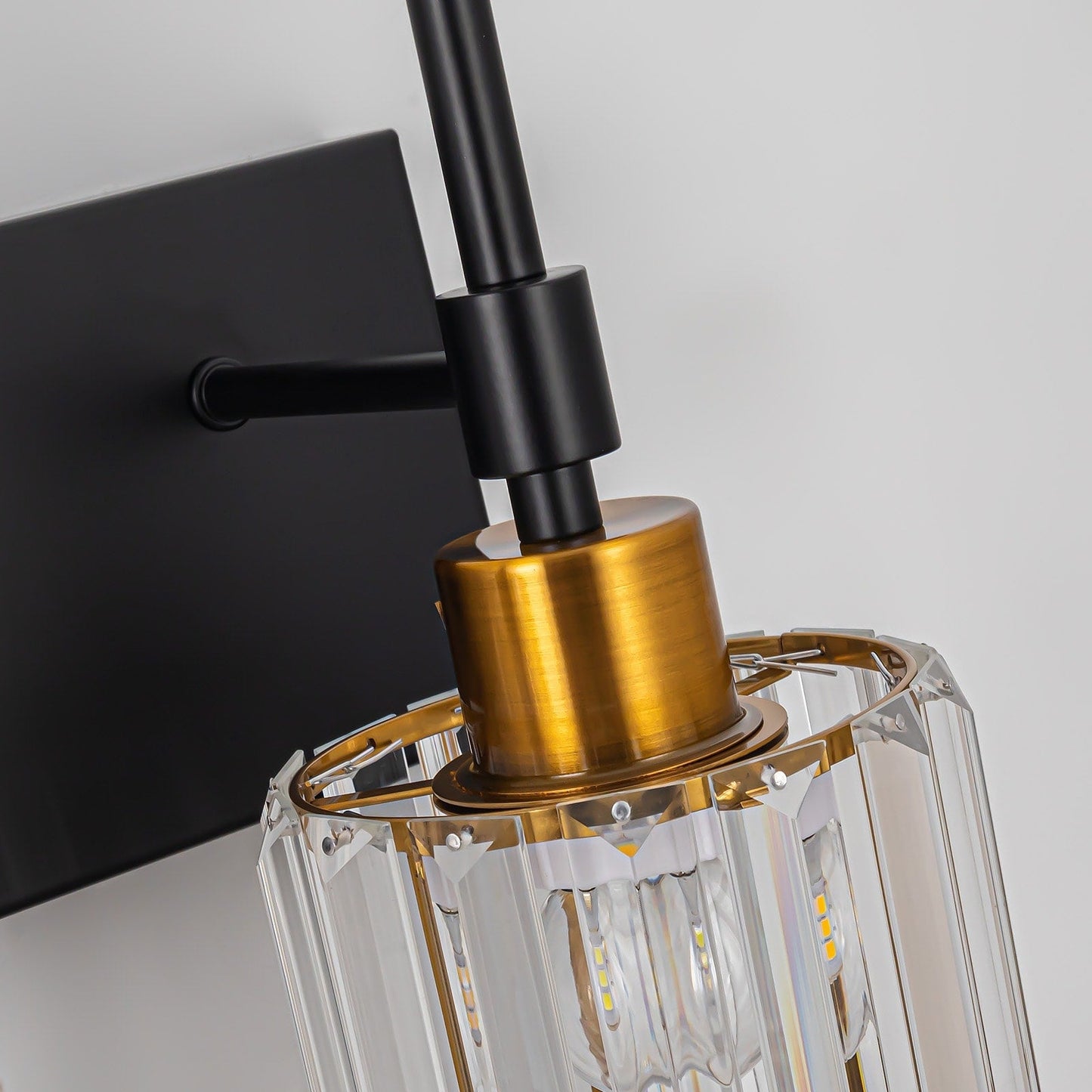 Appliques murales modernes à intensité variable pour salle de bain, avec abat-jour en cristal