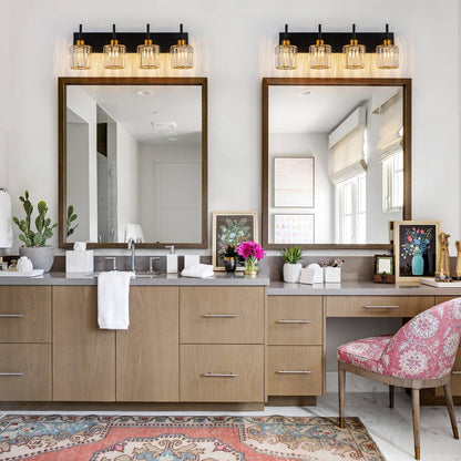 Appliques murales modernes à intensité variable pour salle de bain, avec abat-jour en cristal