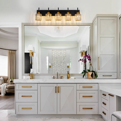 Appliques murales modernes à intensité variable pour salle de bain, avec abat-jour en cristal