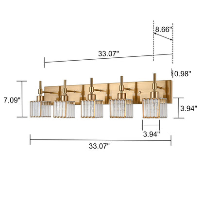 Luminaires de salle de bain modernes à intensité variable en cristal Ora, à installer au-dessus du miroir, style glamour.