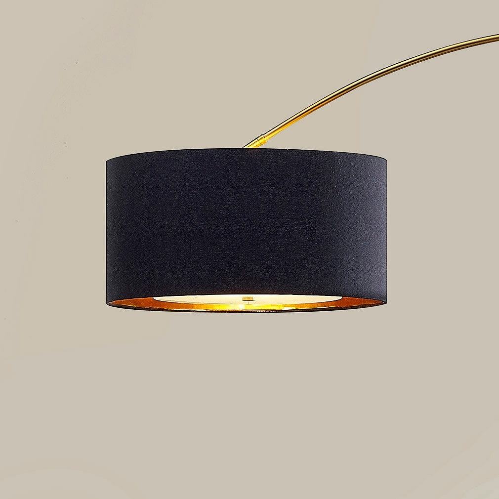 Lampadaire arqué rétractable à LED Orbita 81H, ampoule incluse, finition laiton antique