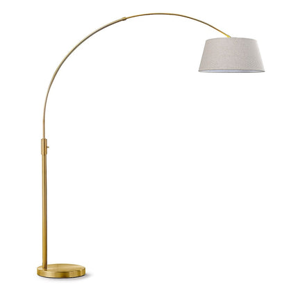 Lampadaire arqué rétractable à LED Orbita 81H, ampoule incluse, finition laiton antique