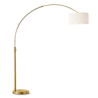 Lampadaire arqué rétractable à LED Orbita 81H, ampoule incluse, finition laiton antique