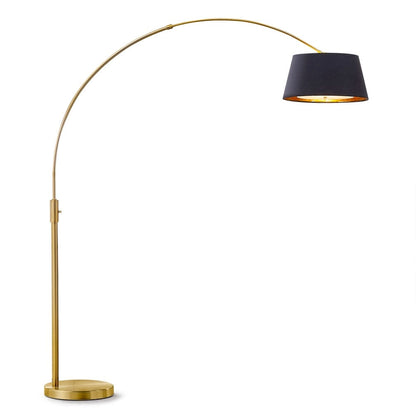 Lampadaire arqué rétractable à LED Orbita 81H, ampoule incluse, finition laiton antique
