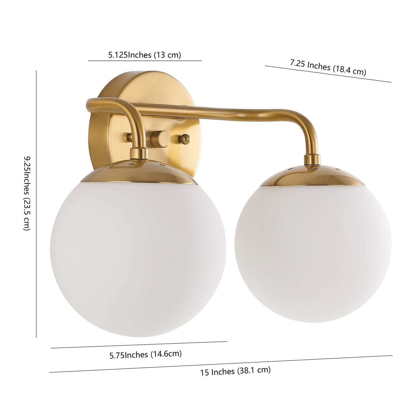 Meuble-lavabo moderne Globe en métal et verre dépoli avec éclairage LED, par JONATHAN Y