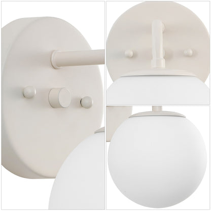 Meuble-lavabo moderne Globe en métal et verre dépoli avec éclairage LED, par JONATHAN Y