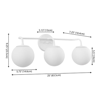 Meuble-lavabo moderne Globe en métal et verre dépoli avec éclairage LED, par JONATHAN Y