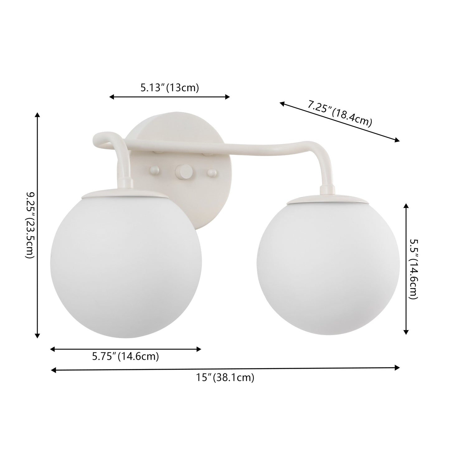 Meuble-lavabo moderne Globe en métal et verre dépoli avec éclairage LED, par JONATHAN Y