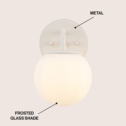 Meuble-lavabo moderne Globe en métal et verre dépoli avec éclairage LED, par JONATHAN Y
