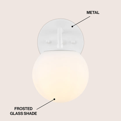 Meuble-lavabo moderne Globe en métal et verre dépoli avec éclairage LED, par JONATHAN Y