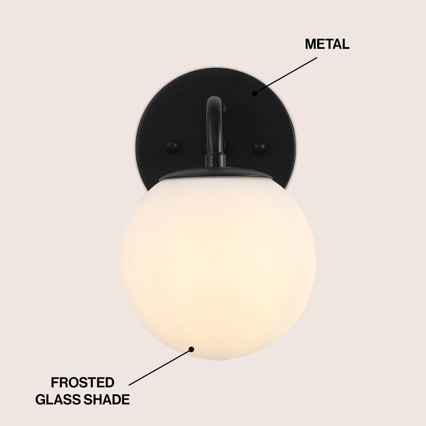 Meuble-lavabo moderne Globe en métal et verre dépoli avec éclairage LED, par JONATHAN Y