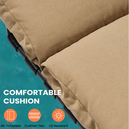 Chaise longue d'extérieur réglable avec coussin, idéale pour la plage et la piscine