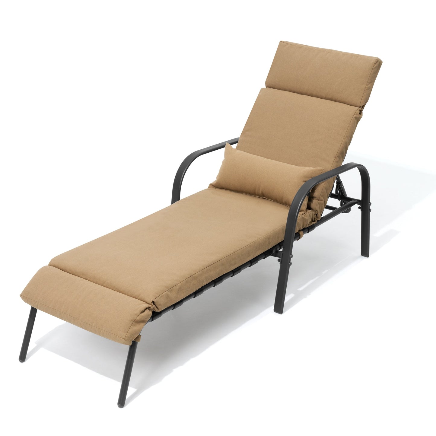 Chaise longue d'extérieur réglable avec coussin, idéale pour la plage et la piscine