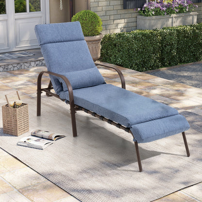Chaise longue d'extérieur réglable avec coussin, idéale pour la plage et la piscine