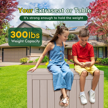 Coffre de rangement extérieur en résine verrouillable pour terrasse