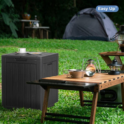 Coffre de rangement extérieur en résine verrouillable pour terrasse