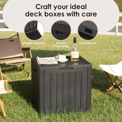 Coffre de rangement extérieur en résine verrouillable pour terrasse