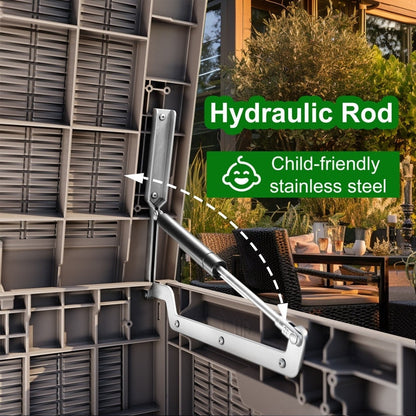 Coffre de rangement extérieur en résine verrouillable pour terrasse