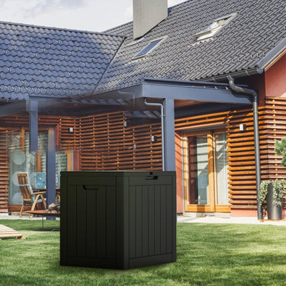 Coffre de rangement extérieur en résine verrouillable pour terrasse