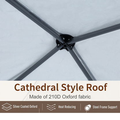 Chapiteau pliant robuste Outsunny 3 m x 3 m avec filets latéraux amovibles, montage facile, idéal pour les fêtes en extérieur.