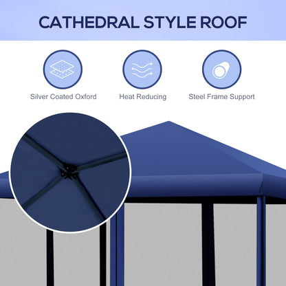 Chapiteau pliant robuste Outsunny 3 m x 3 m avec filets latéraux amovibles, montage facile, idéal pour les fêtes en extérieur.