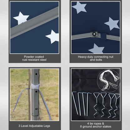 Chapiteau pliant robuste Outsunny 3 m x 3 m avec filets latéraux amovibles, montage facile, idéal pour les fêtes en extérieur.