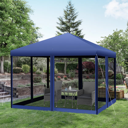 Chapiteau pliant robuste Outsunny 3 m x 3 m avec filets latéraux amovibles, montage facile, idéal pour les fêtes en extérieur.