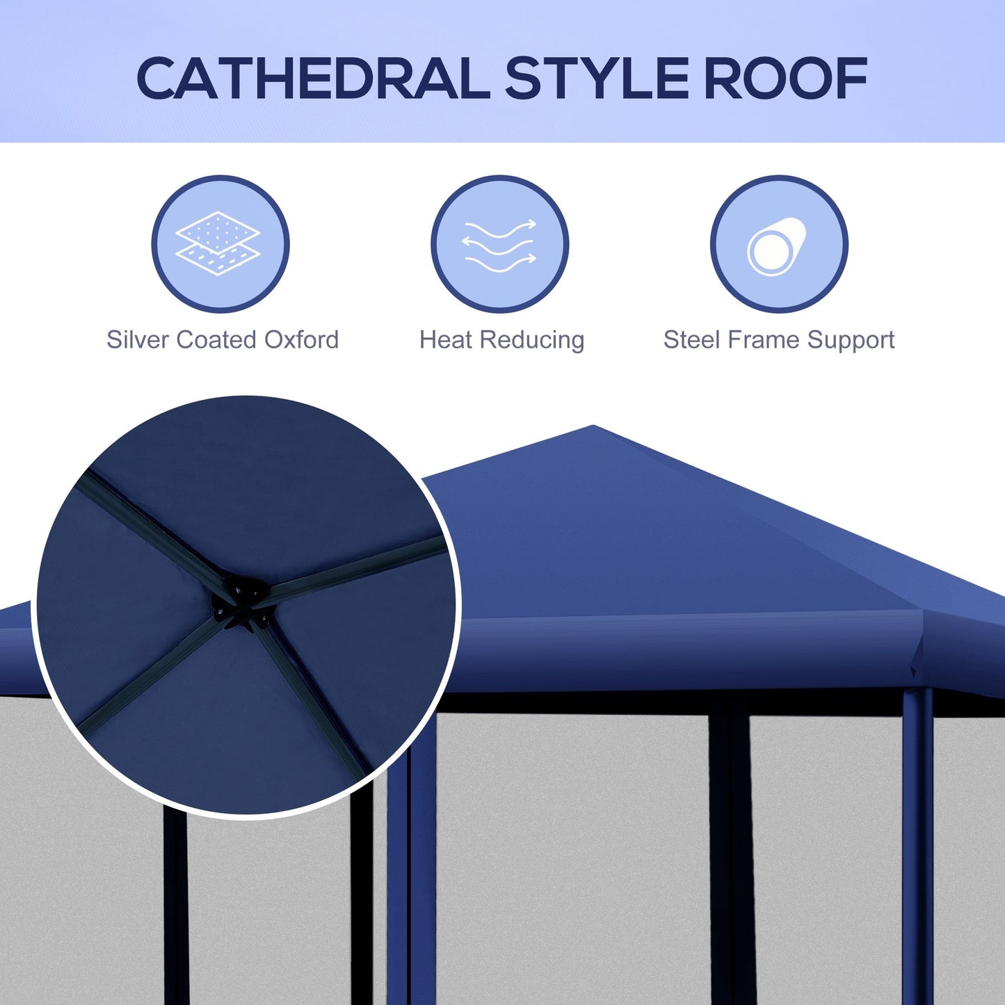 Chapiteau pliant robuste Outsunny 3 m x 3 m avec filets latéraux amovibles, montage facile, idéal pour les fêtes en extérieur.